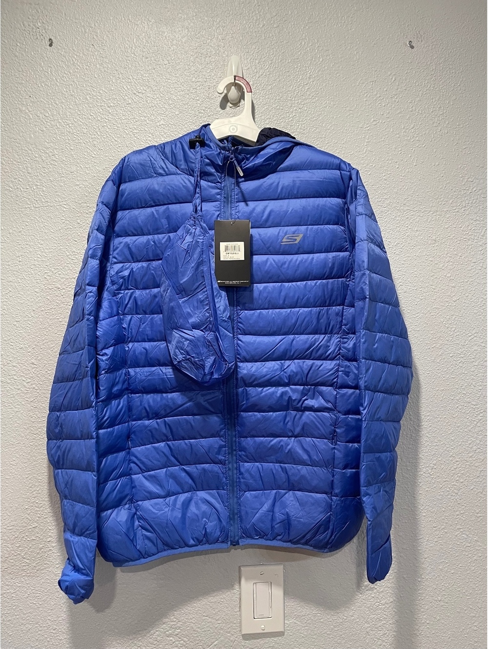 Skechers Blue Down Packable Hooded Jacket Size M